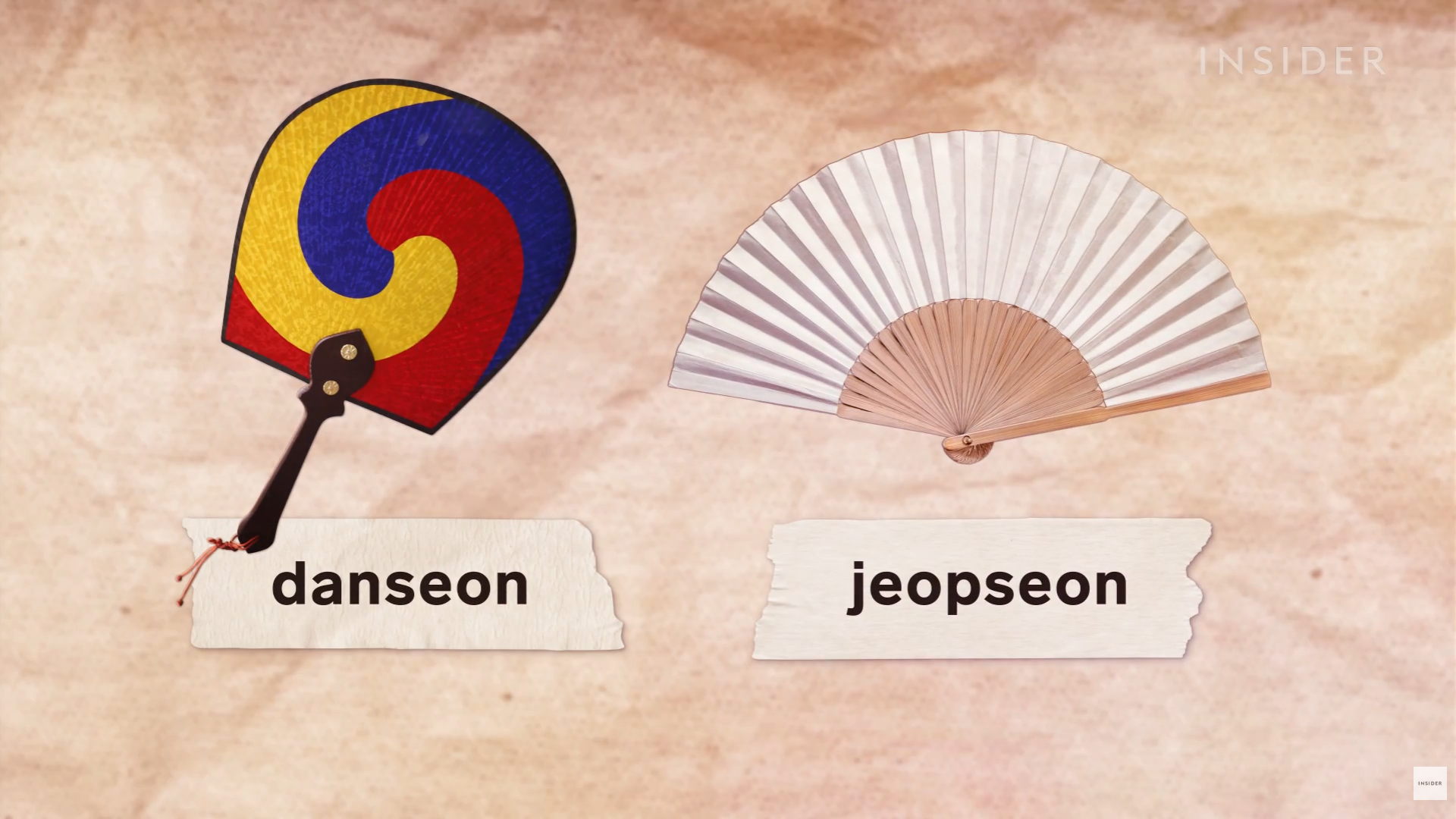พัดที่ทำจากกระดาษฮันจิของเกาหลี
